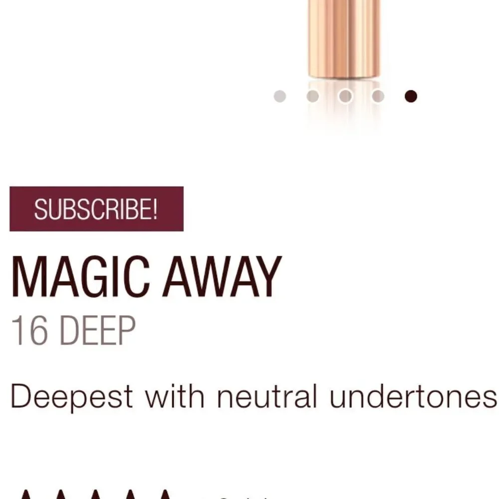 Charlotte Tilbury magic away liquid concealer in 16 deep